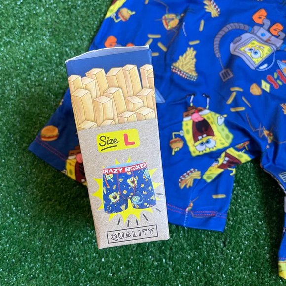 Crazy Boxer Men's SpongeBob SquarePants Burgers Boxer Briefs in Fry Box L NEW - Picture 12 of 14